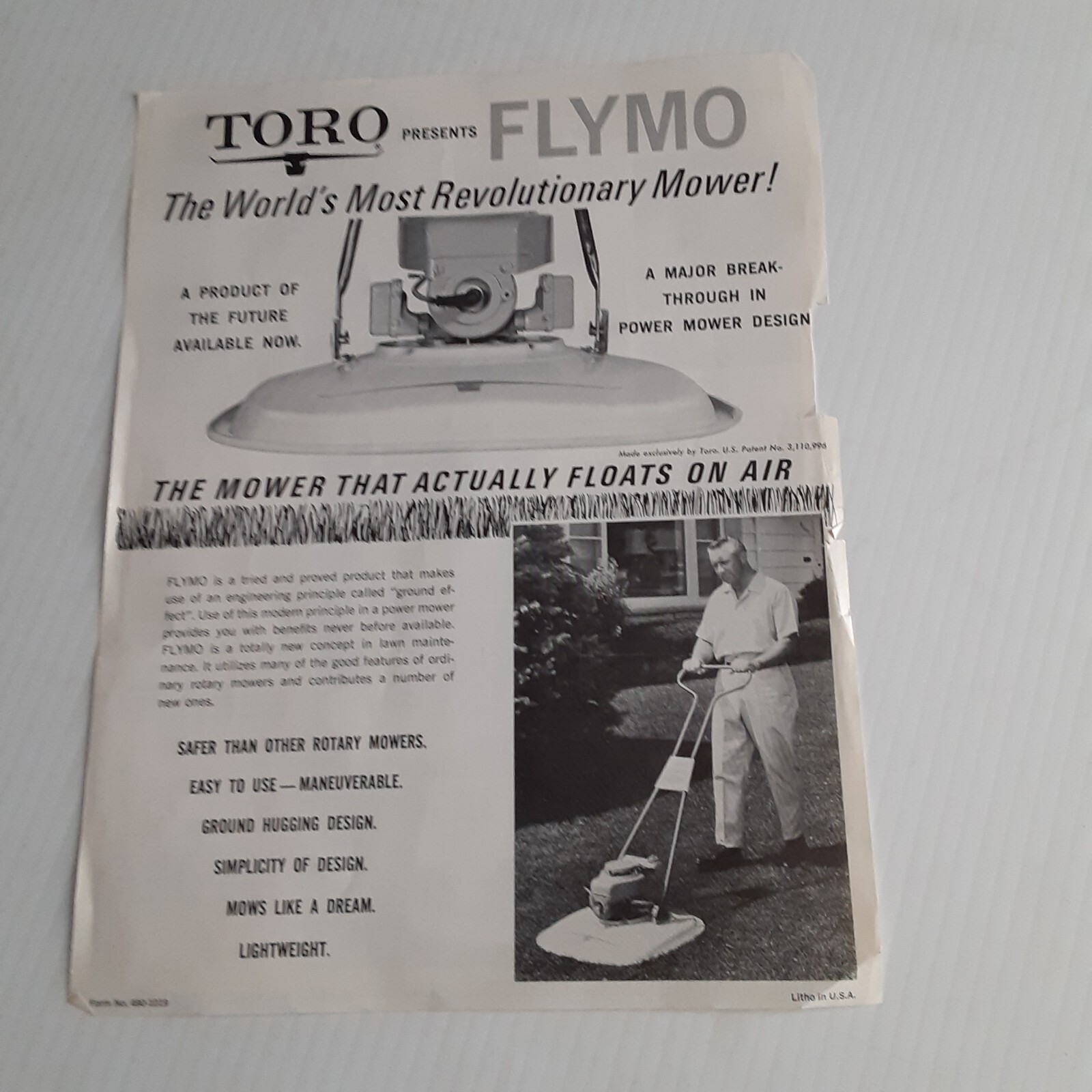 Toro Flymo 19 Lawnmower Photos Specifications Ultra Rare Collectible Flyer eBay