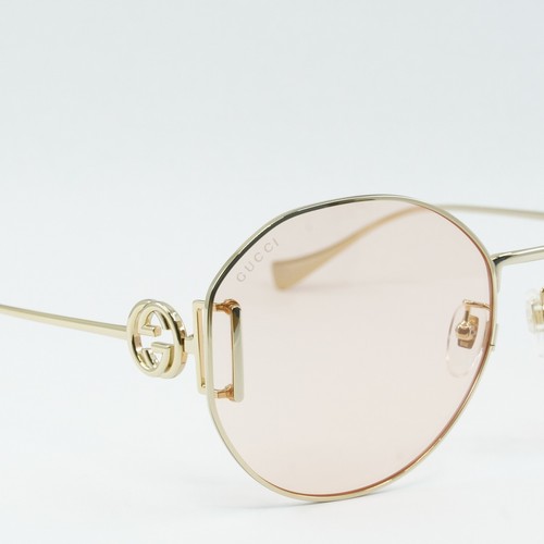 Pre-owned Gucci Gg1206sa 004 Gold/pink 63-18-140 Sunglasses Authentic