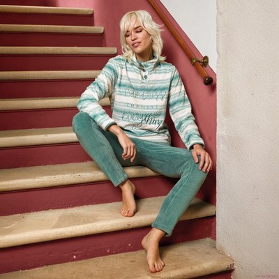 Pigiama donna collo alto in coral Jadea 5247