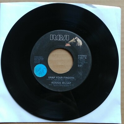 RONNIE MILSAP Snap Your Fingers 45 7'' COUNTRY Record Vinyl RCA Records