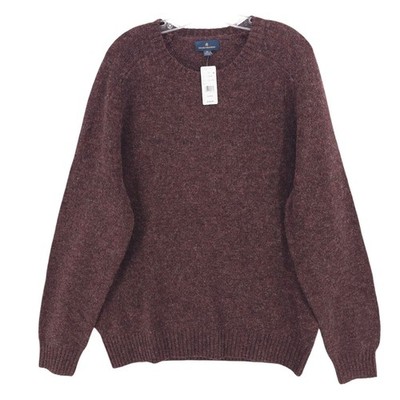 NWT BROOKS BROTHERS Wool Sweater Pullover Crew Neck Maroon Heather XL