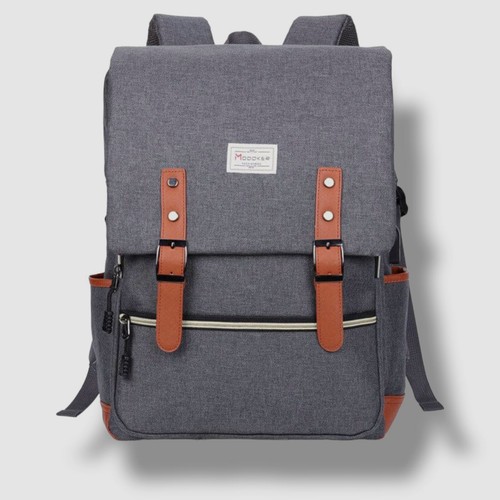 $36 MODOKER Men's Gray Vintage Backpack Laptop USB School Wo