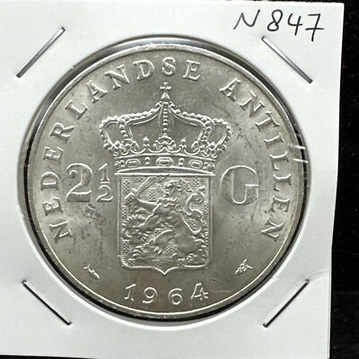 Netherlands Silver Coin 1964  2 1/2  Gulden (3512536/N847)