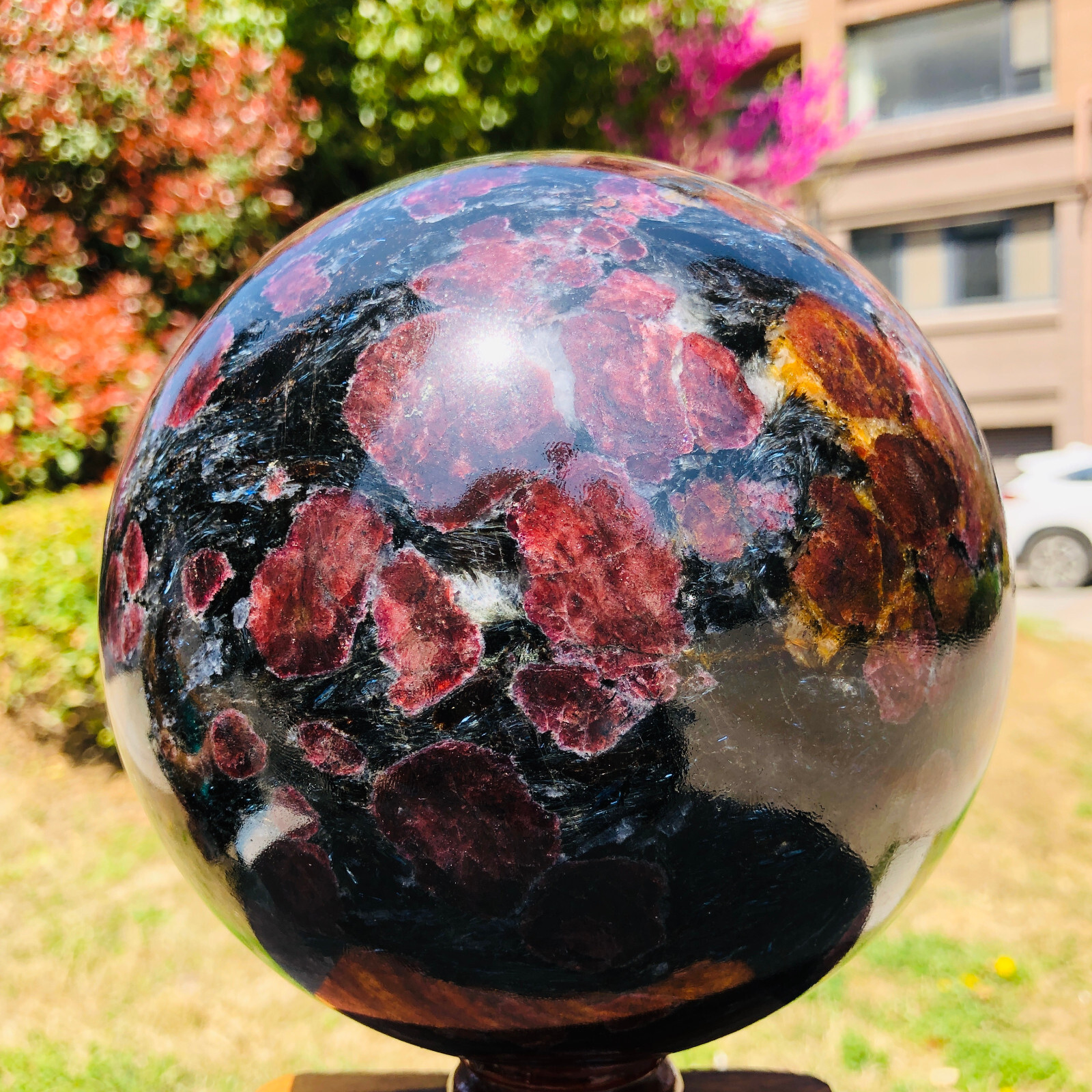 13.59LB Natural Astrophyllite Quartz Crystal"Fireworks Stone"The Ball Heals 1057