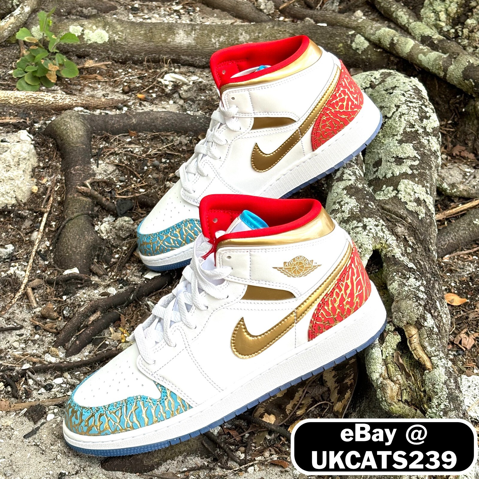 Nike Air Jordan 1 Mid SS (GS) Shoes White Metallic Gold Nike Air Jordan 1 Mid SS (GS) Shoes White Metallic Gold