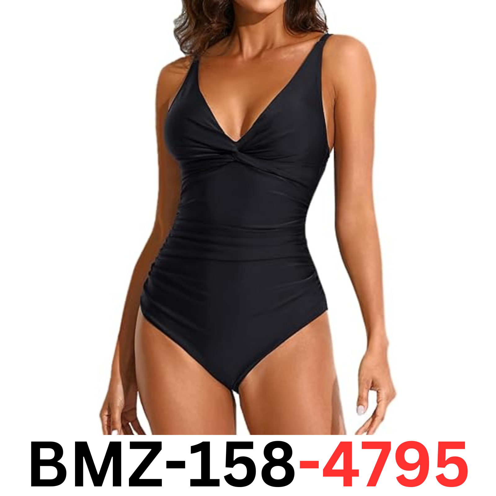 Smismivo Women's Tummy Control One Piece Slimming Ruched Push Up Swimsuit, M
