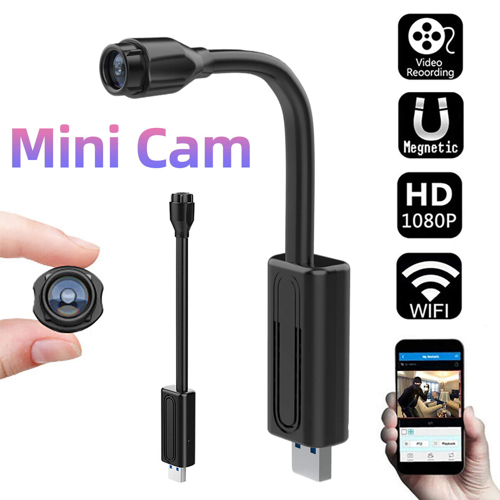 WiFi Wireless Camera Mini Home Security Camera Nanny Cam wit