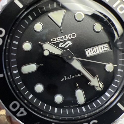 Pre-owned Seiko 5 Sports 42.5 Mm Automatic Stainless Steel Black Dial Watch - Srpd55k1??