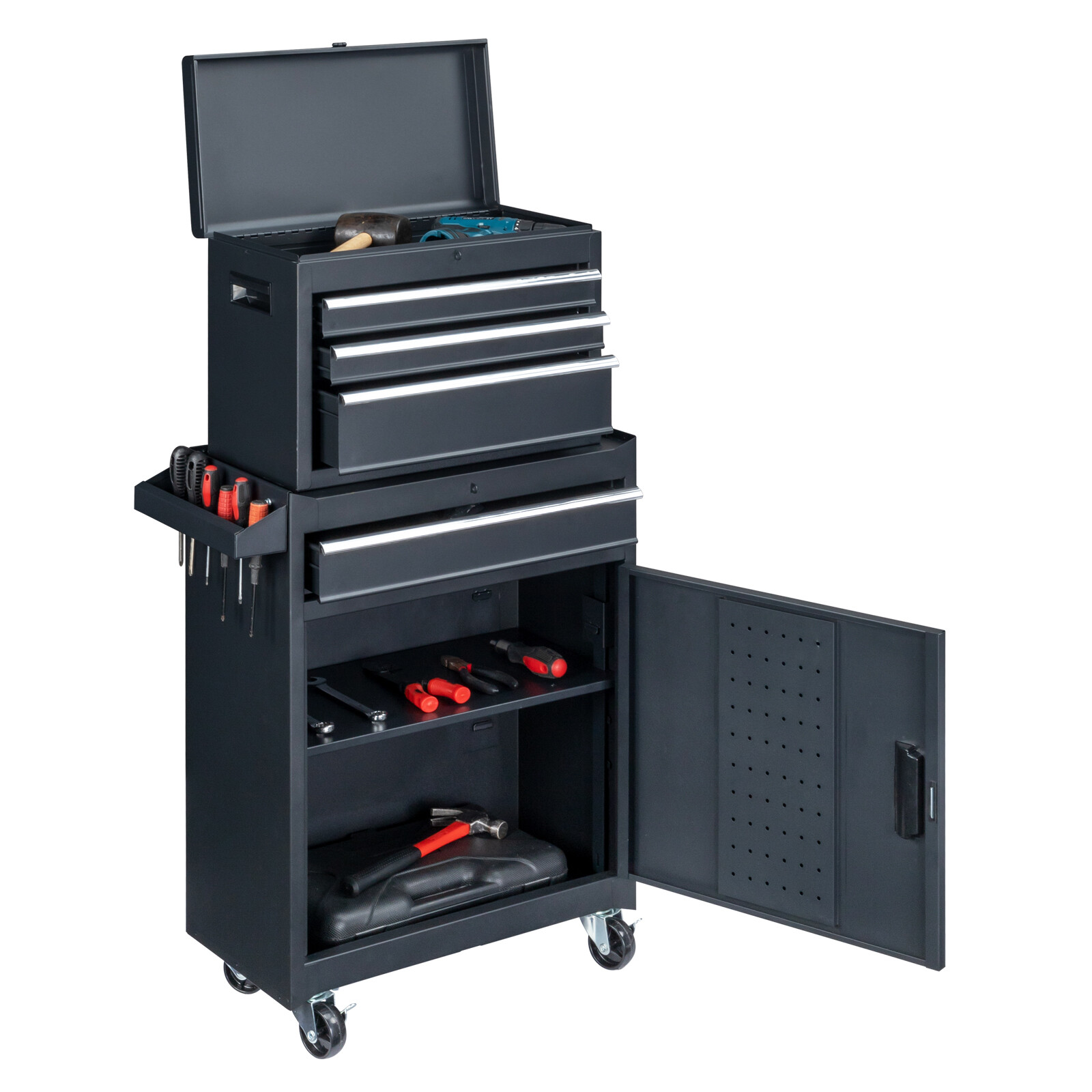 5 Drawers  Rolling Tool Box Cart Tool Chest Tool Storage Cabinet with Wheels
