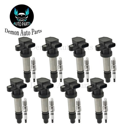 8pcs Ignition Coil and Spark Plug For 2006-2011 Cadillac DTS 4.6L V8 D596A