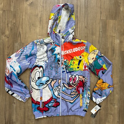 NWT Members Only x Nickelodeon Rugrats Blue Windbreaker Jacket Men s Small