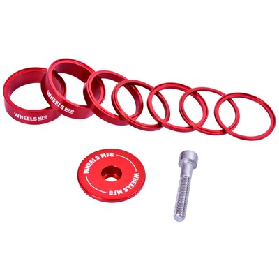 Wheels Mfg StackRight Essential Headset Spacer Kit, 1-1/8'' Red