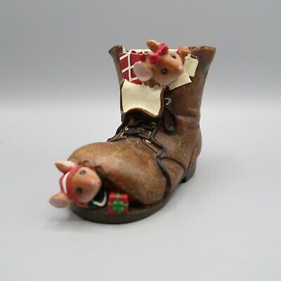 Yankee Candle Retired Mice Boot Votive Holder 1207740 Holiday Ceramic