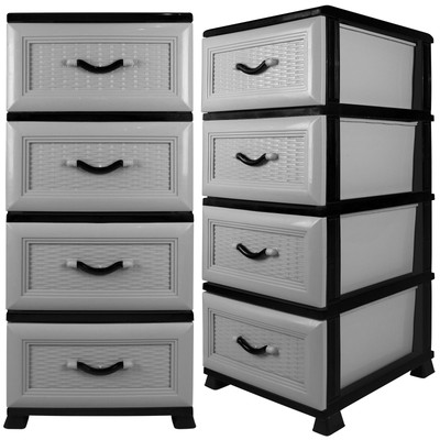 Kommode Schubladen Wandregal Korbkommode Rattanregal Regal Schrank Rattan Optik