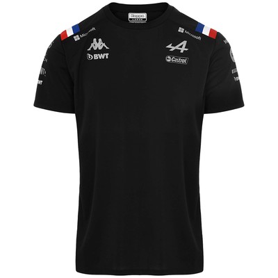 KAPPA KAPPA BWT ALPINE F1 TEAM 2022 T-SHIRT TEE TOP FORMULA 1 FANS - BLACK