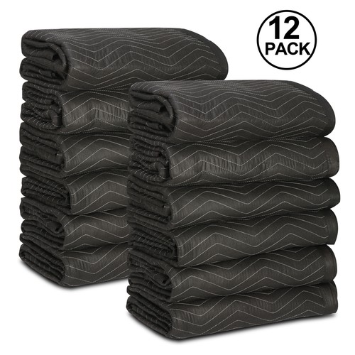 12 Heavy Duty Moving Packing Blankets Ultra Thick Pro 72" x 80" Furniture Pads 