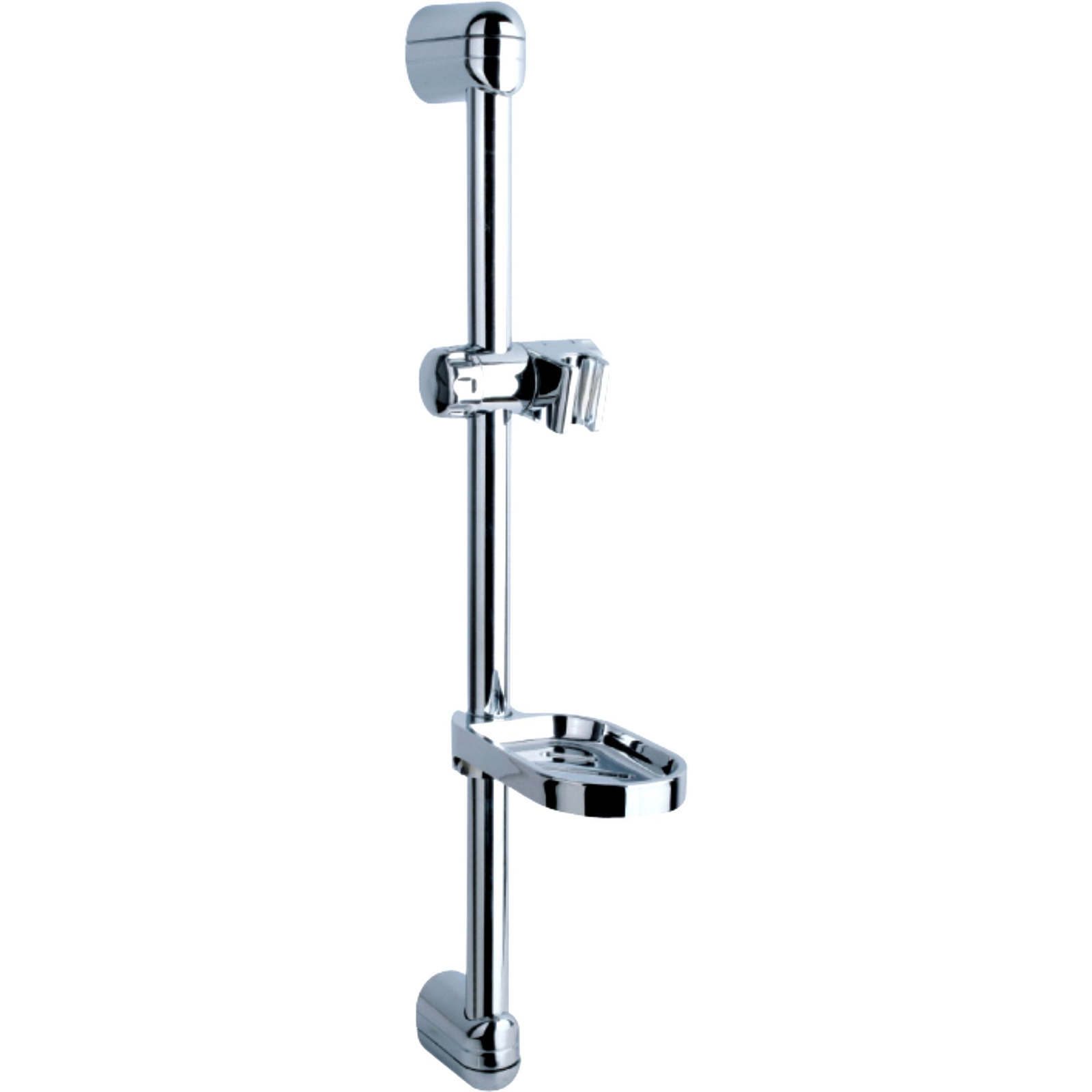 Polished Chrome Shower Head Rail Riser Slide Adjustable Brackets Holder