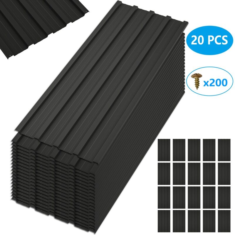 20x Roof Panels Galvanized Steel Hardware Metal Roofing Sheets Wall Panels