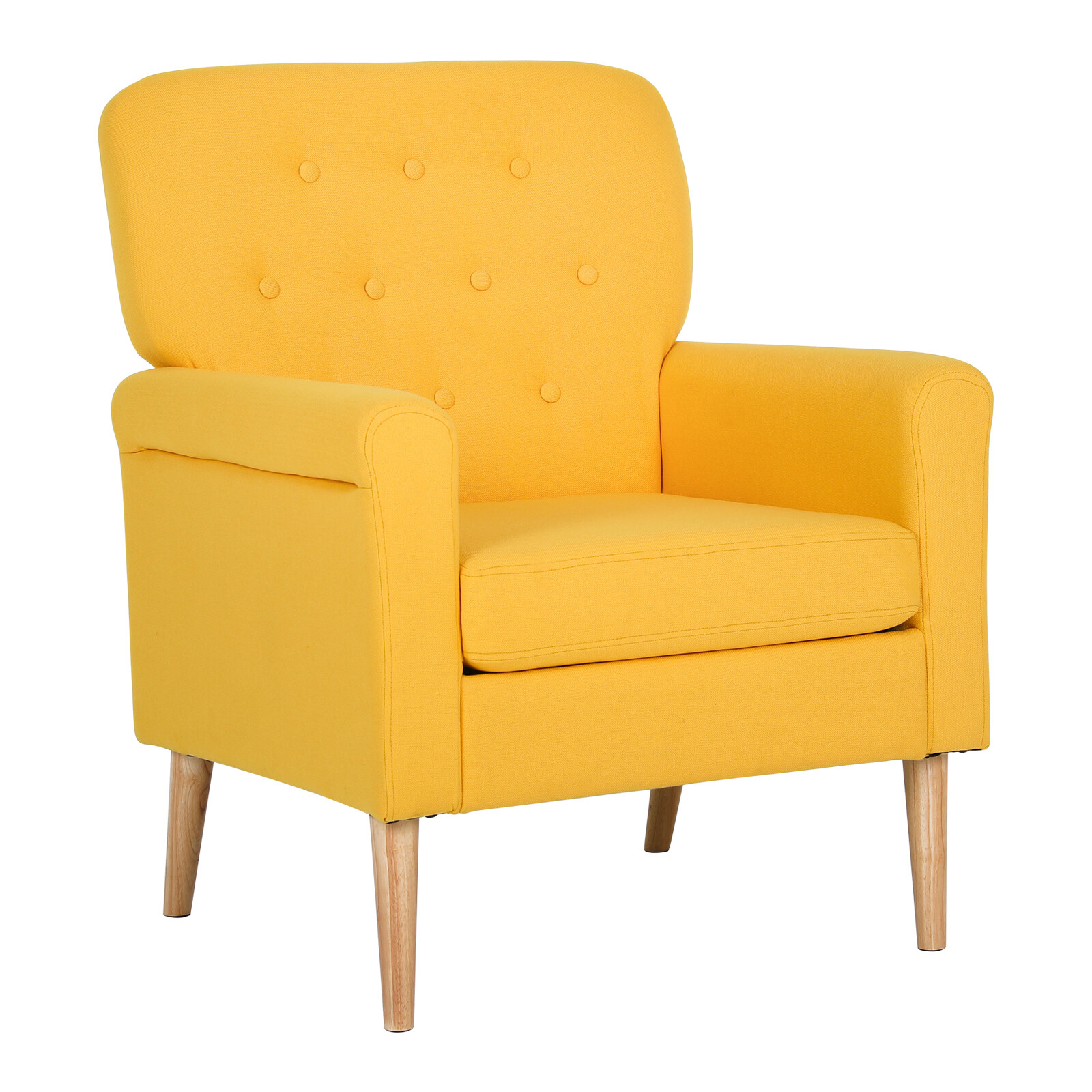 Walsport Modern Arm Chair Upholstered Fabric Accent Sofa Chair with Wood Legs