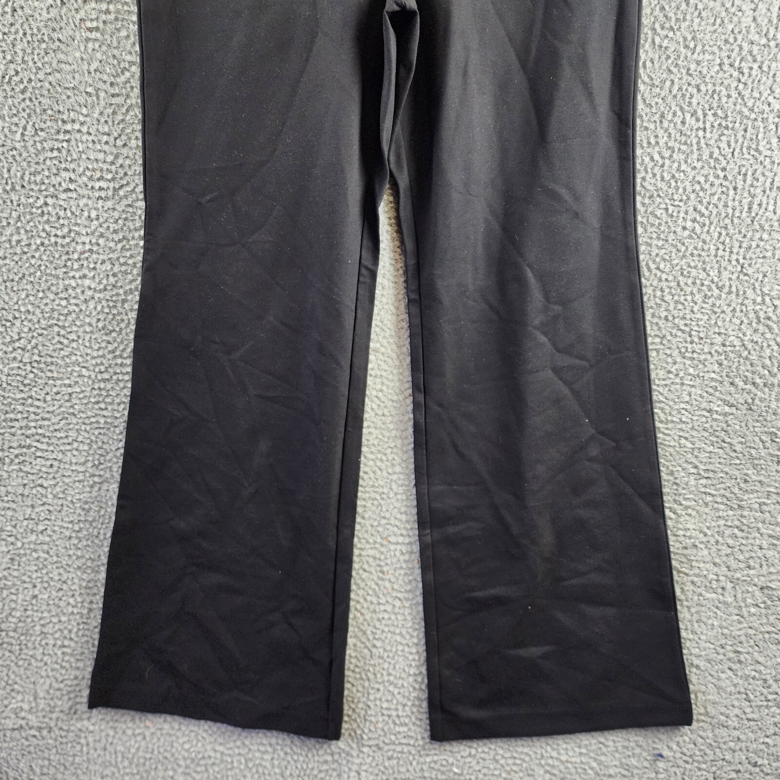 DKNY High Rise Wide Leg Pants Women's L Black Elastic Waist Side Pockets Pull On - Picture 4 of 14