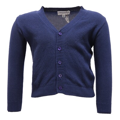 3432V cardigan bimbo SIMONETTA TINY maglione blue cotton sweater boy kid