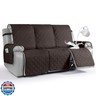 VANSOFY Waterproof Recliner Couch Covers, Sofa Covers 1-Piece Washable Reclining Sofa Cover Non-Slip Furniture Protector with Elastic Straps Pocket for Dogs, Pets(Chocolate,3 Seater)