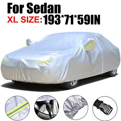 Waterproof Full Car Cover UV Resistant All Weather Protection 193x71x63in K9D0