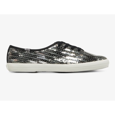 Keds Women Champion Sequins Celebration Sneaker Black Silver 6 M Fashion