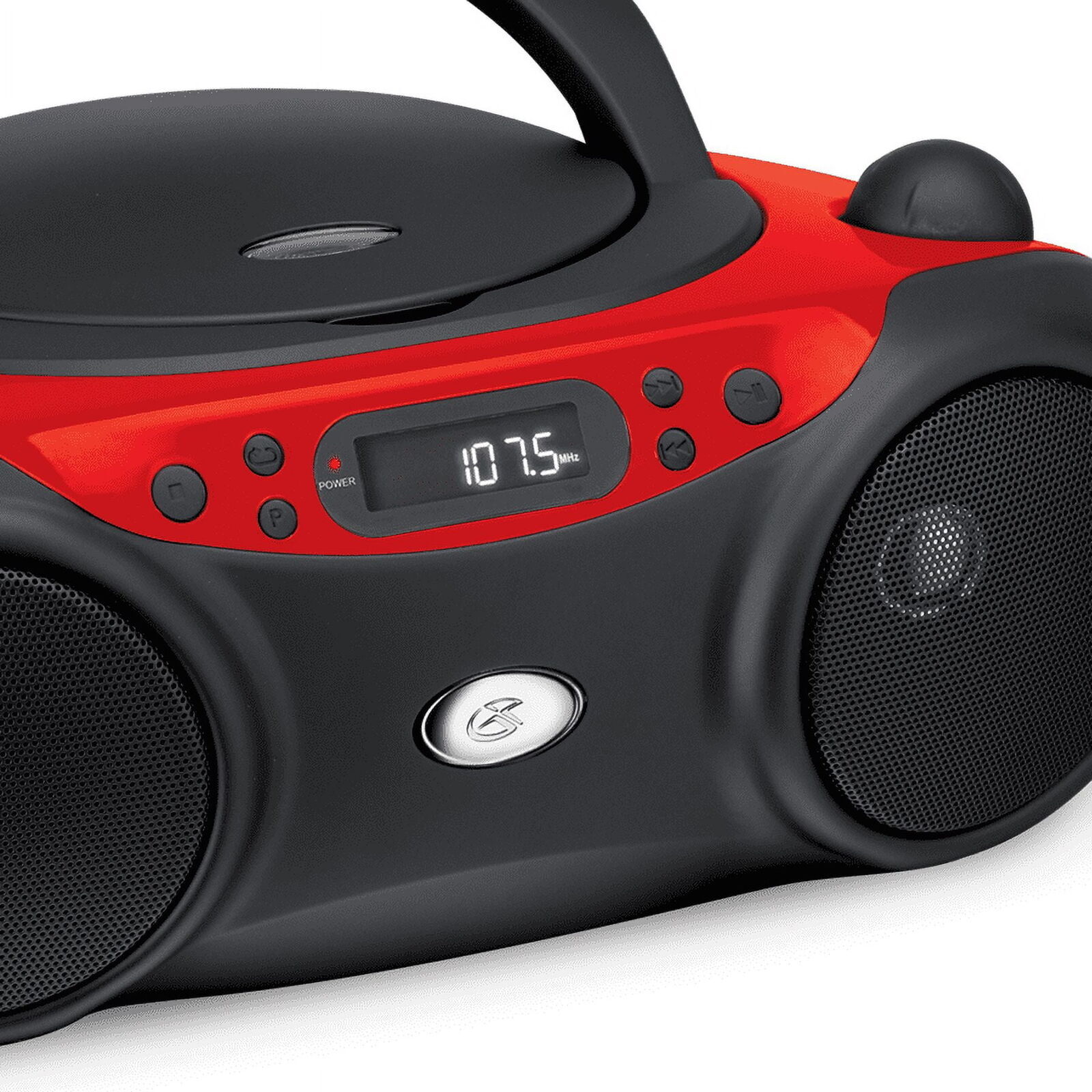 CD Boom Box LCD Display AM/FM Programmable Tracks Stereo Speakers Radio Red New