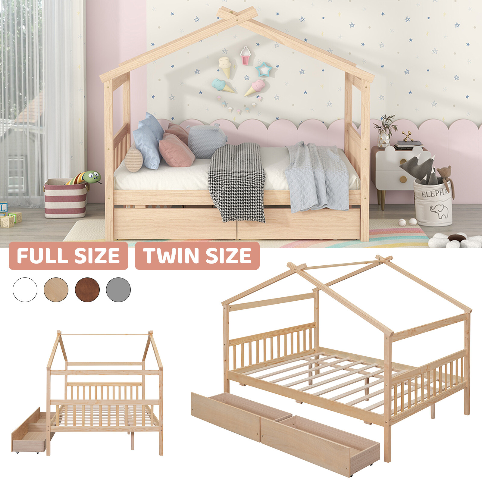 With Storage Drawer For Kids Bedroom
