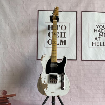 Vintage Relic TL Electric Guitar White Body Maple Fretboard Chrome Parts HS