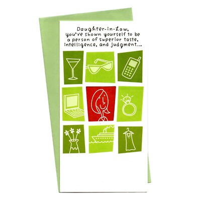 Funny HAPPY BIRTHDAY Card,  FOR DAUGHTER-IN-LAW by American Greetings + Envelope