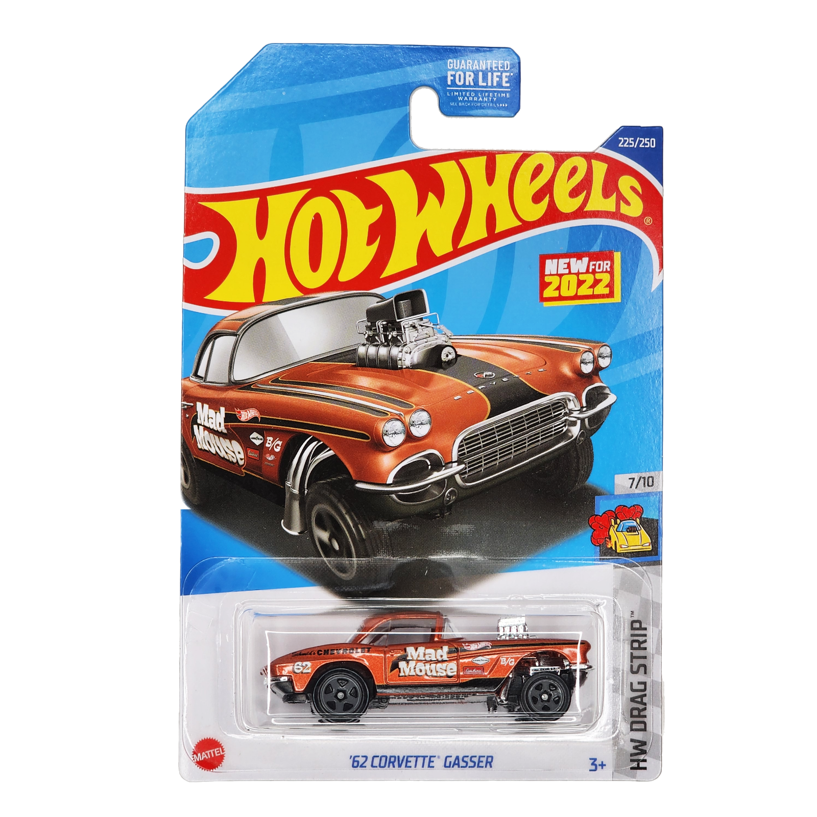 ホットウィール　62 Corvette Gasser　純正プロテクター付き Amazon.com: Hot Wheels 2022 - '62 Corvette Gasser - HW Drag