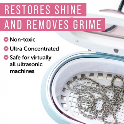Ultrasonic Jewelry Cleaner Solution - 16 oz Concentrated Bottle