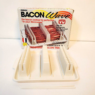 Emson The Original BaconWave Microwave Bacon Tray Cooks Up to 14 Slices Less Fat