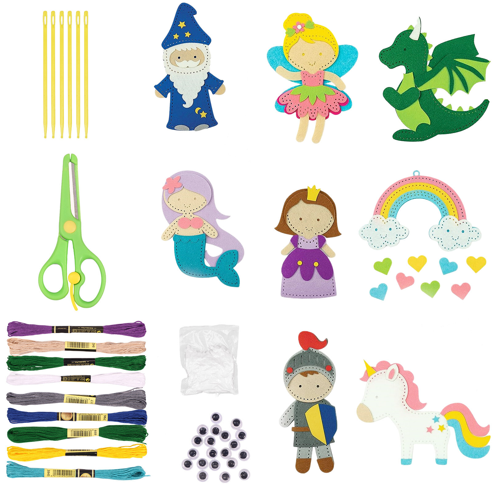 8/12Pcs Animal Sewing Craft Kit Felt Sewing Animal Craft Set Fun Animal
