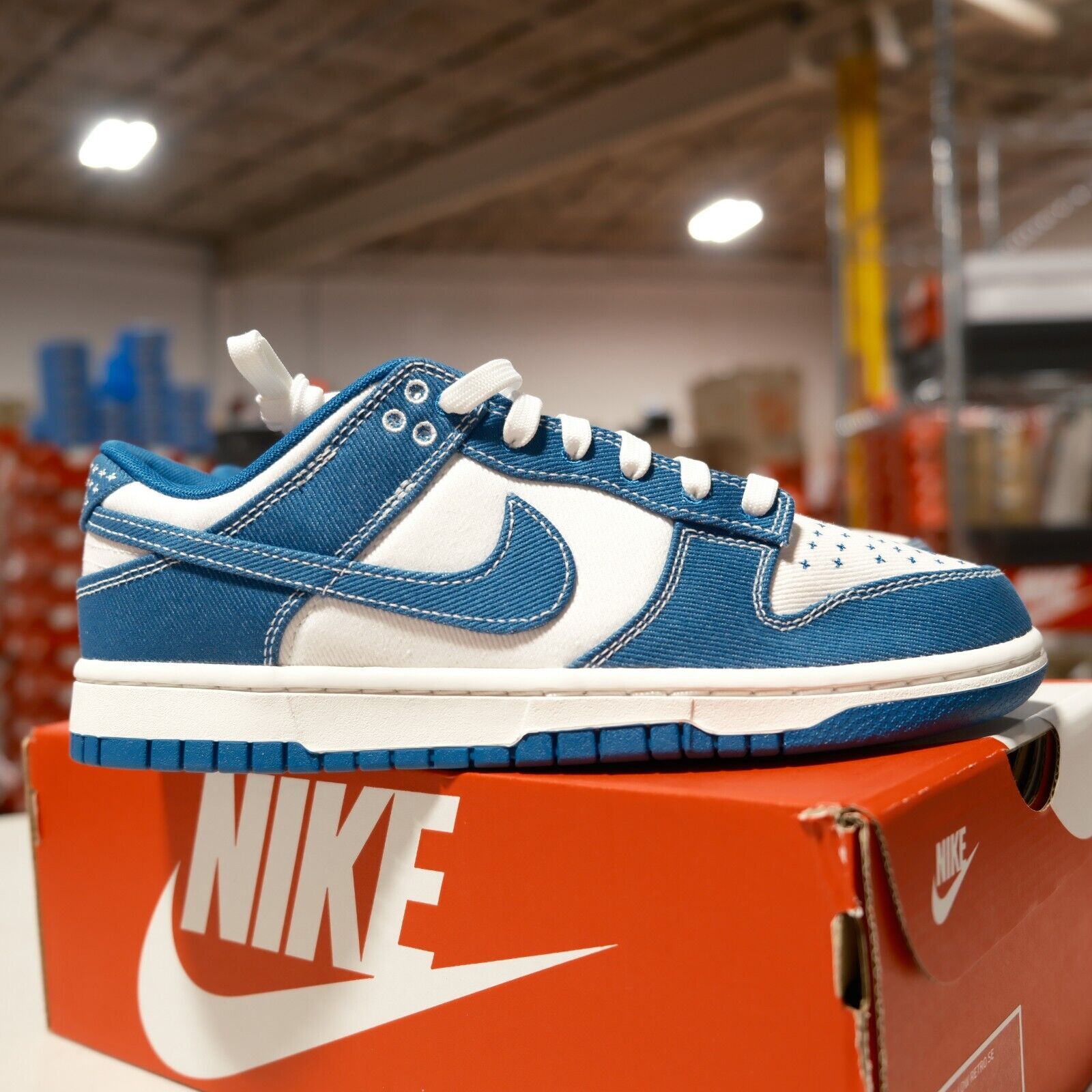 Nike Dunk Low Industrial Blue Sashiko (Replacement Box Nike Dunk Low Industrial Blue Sashiko (Replacement Box