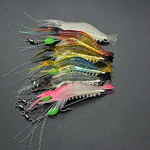 6pcs Soft Plastic Fishing Lures Tackle Prawn Shrimp Flathead Bream Cod