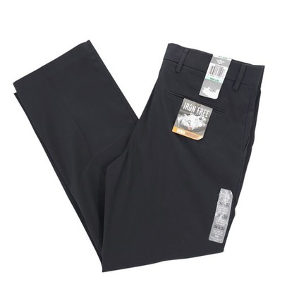 NWT DOCKERS Black D2 Iron Free Khaki Pants Straight Fit Flat Front Size 34x32
