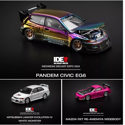 POP RACE INDONESIA DIECAST EXPO EVENT EDITION SET CIVIC PANDEM LANCER EVO IV RX7