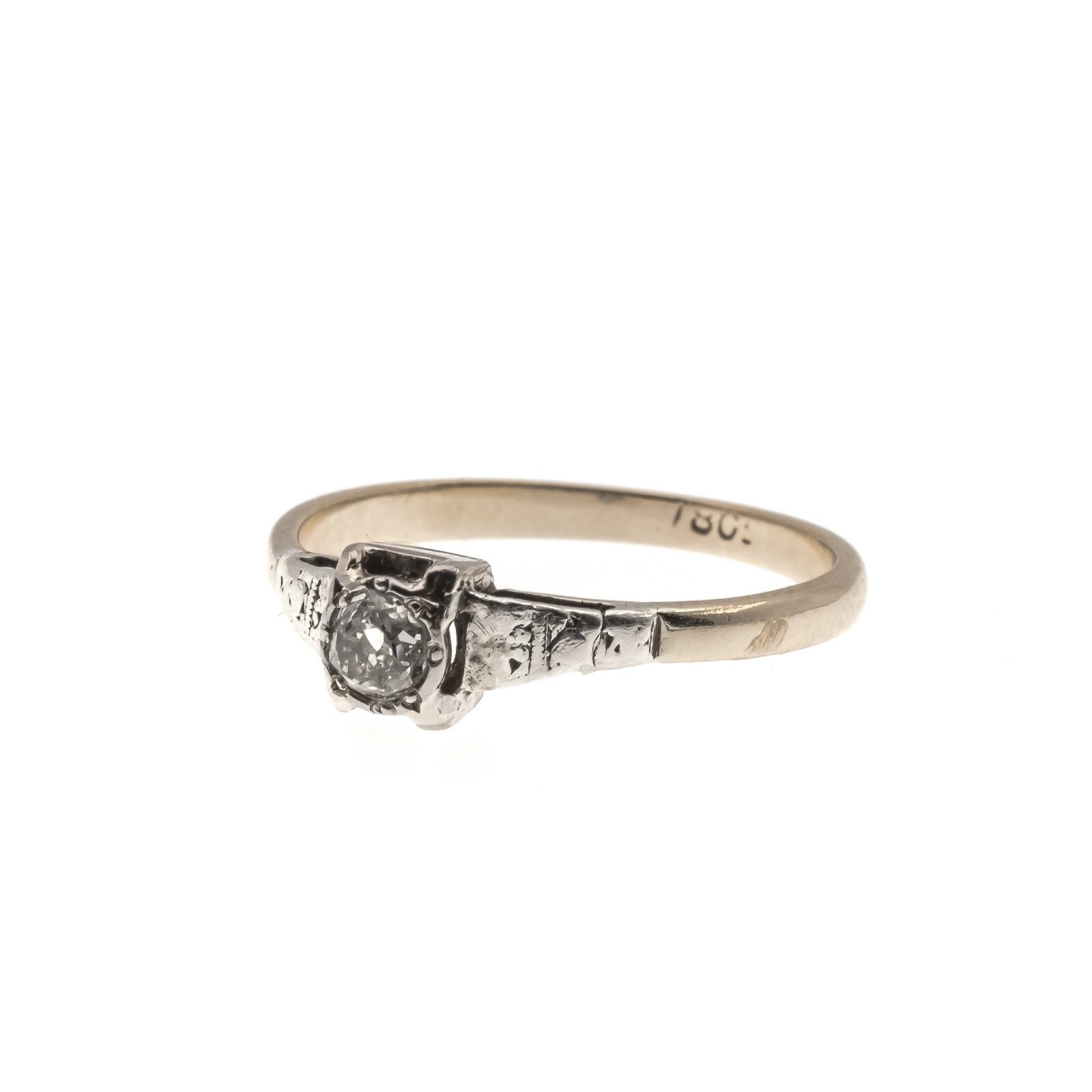 Forever - Art Deco 18K Platinum Diamond Solitaire Ring