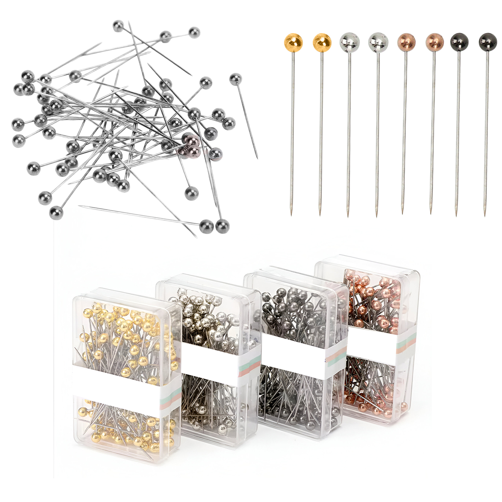 100pcs Fabrication de Robes & Artisanat Perle Broche 5mm Tête 40mm Long Doré /