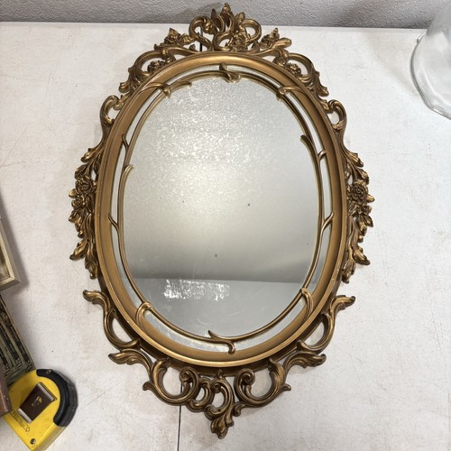 ハリウッドリージェンシー　ミラー Vtg Burwood 3911 Hollywood Regency Gold Wall Mirror Ornate