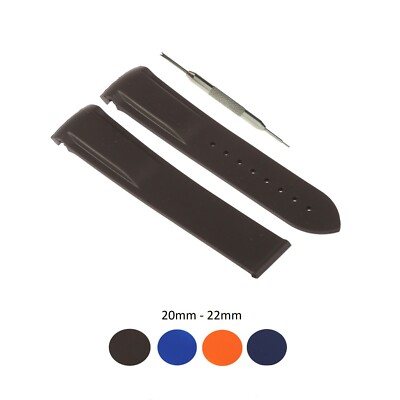 WBco 20-22mm Fits For Omega Seamaster Planet Ocean Rubber Watch Band Strap-Tool