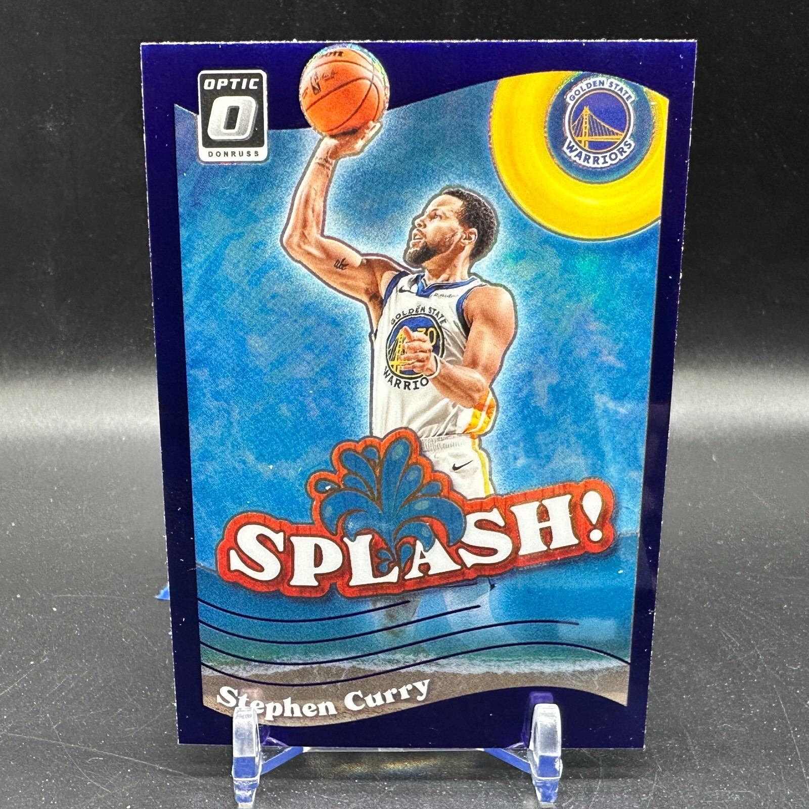 Steph Curry Splash Purple Prizm 2023-24 Donruss Optic #8 GS Steph Curry Splash Purple Prizm 2023-24 Donruss Optic #8 GS