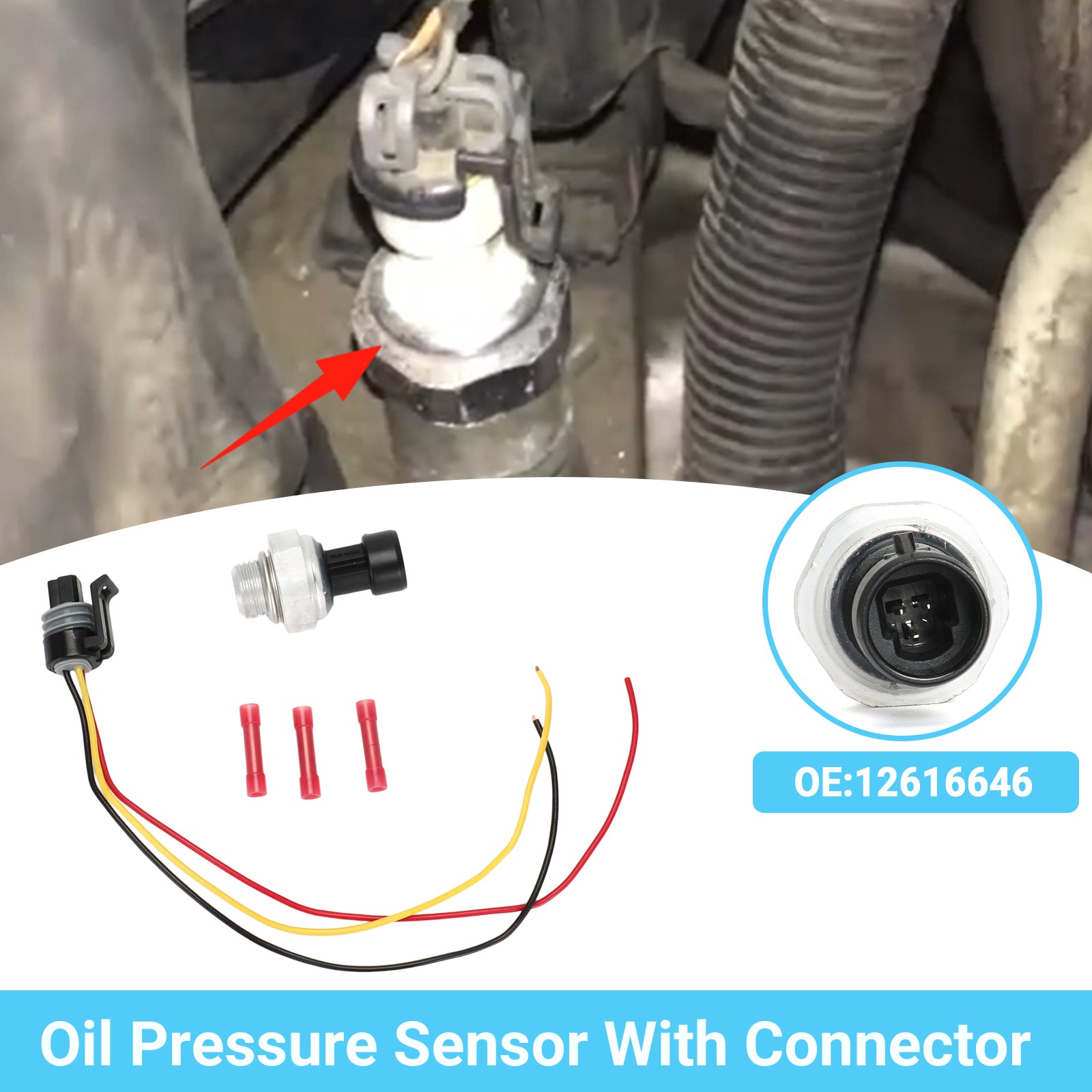 Lyreh Motoröldrucksensor & Sockel, Öldruckschalter Kit Für