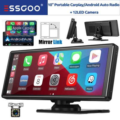 10''26 Car Radio Wireless Apple Carplay/Android Auto For Radio Phone Link w/ Cam