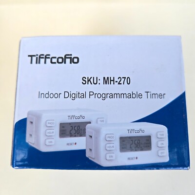 Digital Programmable Outlet Timer 2 Prong Plug Indoor 15A/1800W - NEW