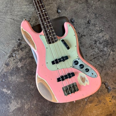 Nash JB-63 Jazz Bass, Shell Pink with Heavy Aging