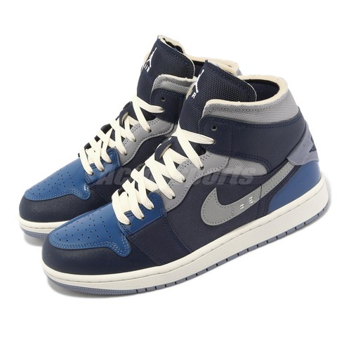

Мужские повседневные кроссовки Nike Air Jordan 1 Mid SE CRAFT Inside Out Obsidian Navy DR8868-400, Multi-coloured, Air Jordan 1 Mid Se Craft
